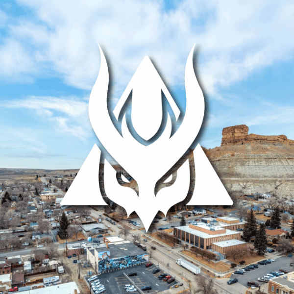 QILIN ransomware symbol superimposed over a drone image of Green River, Wyoming